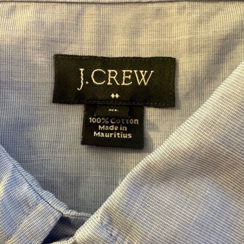 J. Crew Shirt Mens XL Tailored Fit Button Up Long Sleeve Cotton Blue - Large - Picture 3 of 4